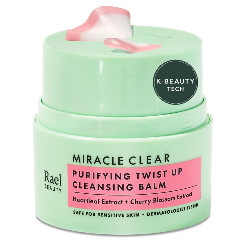 Rael Makeup Remover Miracle Clear Cleansing Balm  TwistUp Makeup Remover Balm with Rice Bran  Jojoba Oils Korean Skin Care 169 fl oz